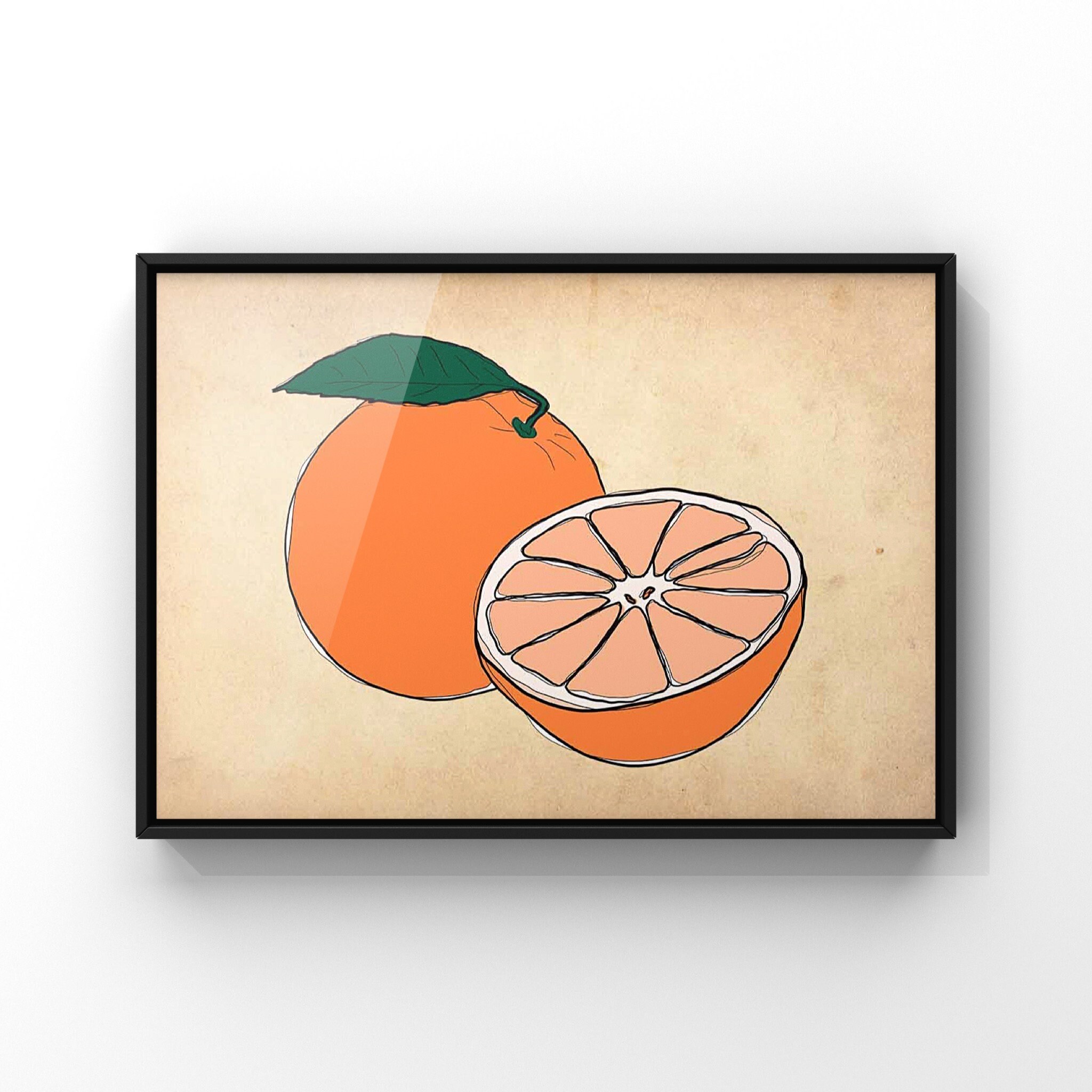 Oranges Fruit Vintage Style Wall Art Print Orange Colourful Etsy