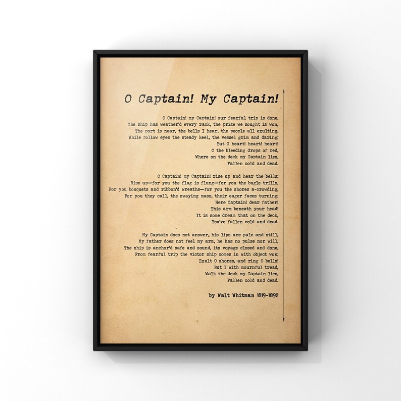 poem o captin my captain poem o captin my captain