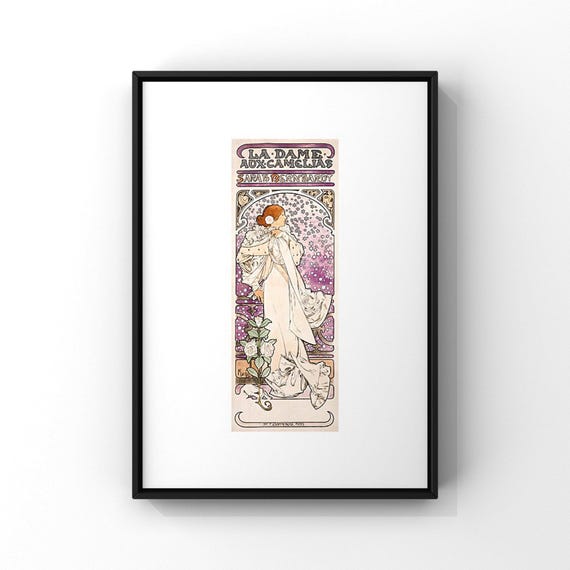 La Dame Aux Camelias Print - Sarah Bernhardt, Alphonse Mucha Art