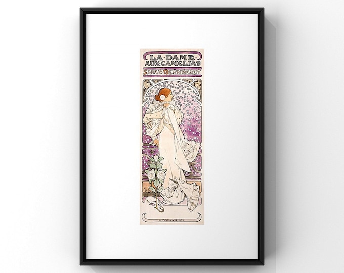 La Dame Aux Camelias Print - Sarah Bernhardt, Alphonse Mucha Art Nouveau