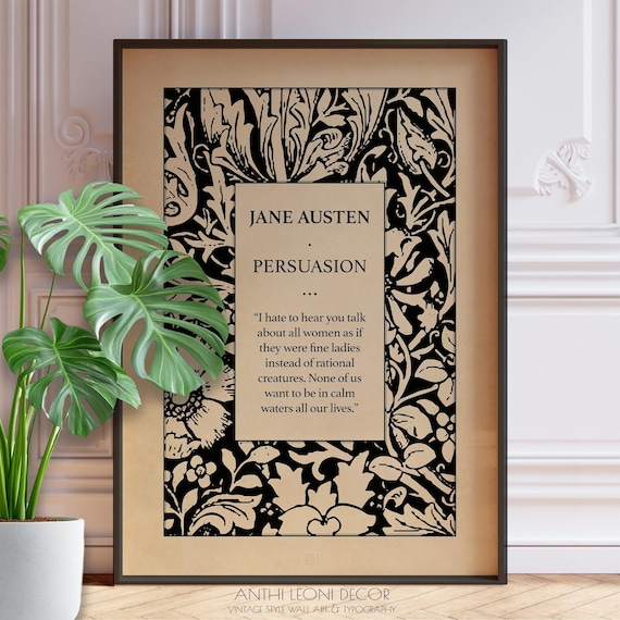 Persuasion Quote Print – Classic Jane Austen Poster, Rational creatures, Feminist Women's Literary Wall Art Decor, Framed or Unframed
