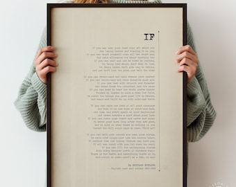 Rudyard Kipling If— Poem Print: Inspirational Wall Art for Sons