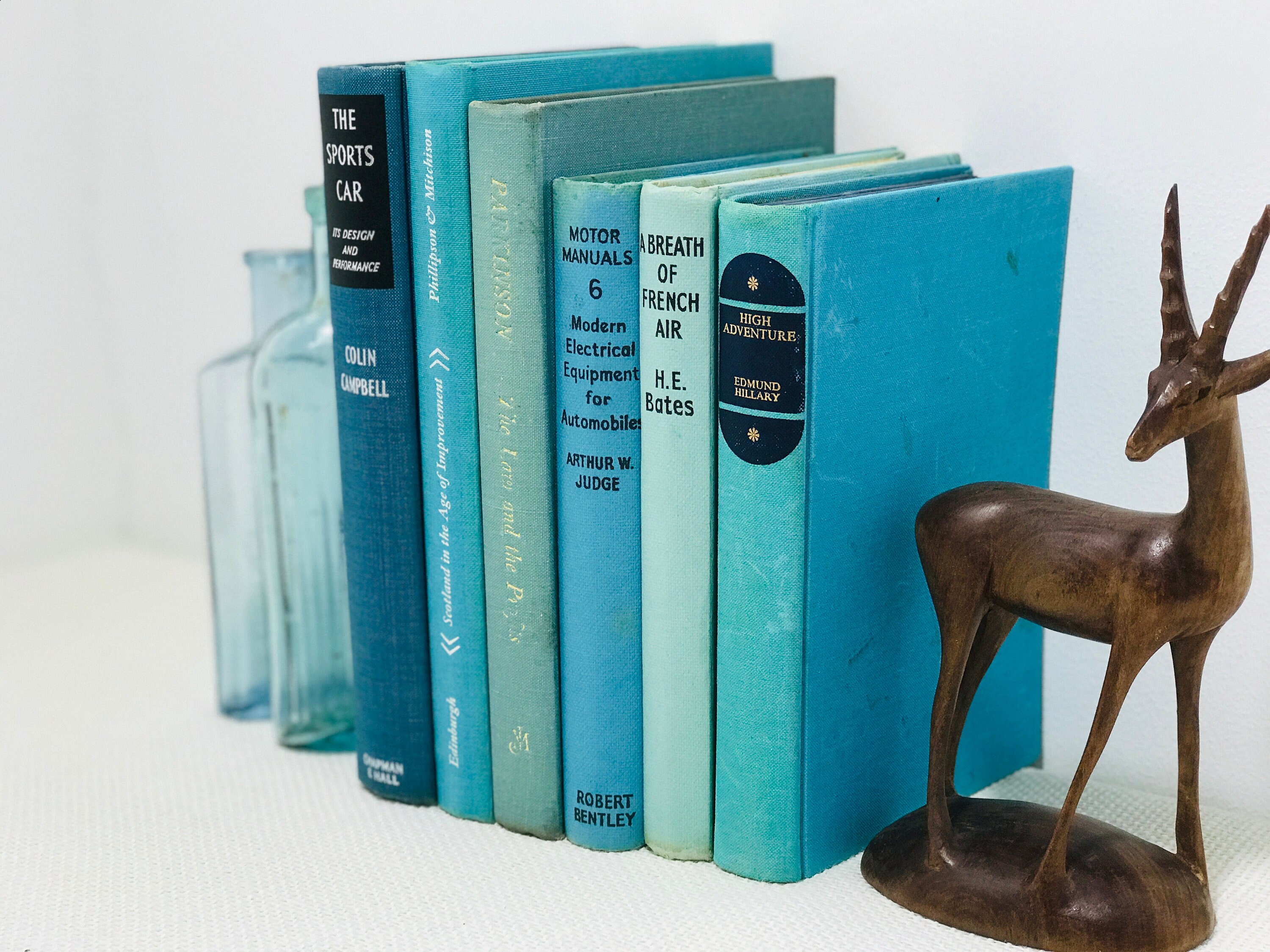 Teal Blue Decor Book Collection Decorative Turquoise Blue Books For
