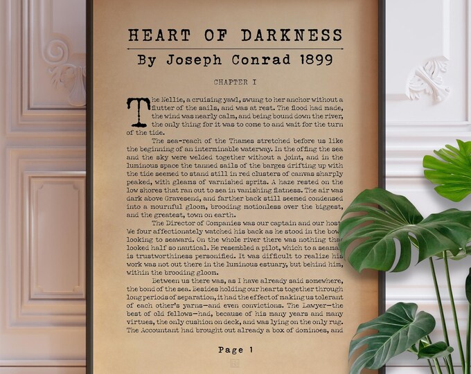 Heart of Darkness Book Page Poster - Joseph Conrad Wall Decor