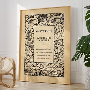 Wuthering Heights Book Cover Art Poster Print - Emily Bronte Book Title Page Art Print, Classic Literary Wall Decor, Framed or Unframed zdjęcie 2