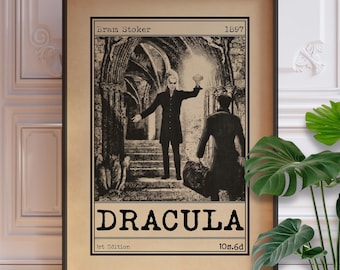 Gothic Dracula Poster, Vintage Book Cover Art (Framed or Unframed)