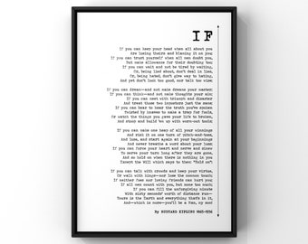 You'll Be A Man My Son Poster Print | IF Poem Print by Rudyard Kipling | Coming Of Age Poem | Poem Gift for Son | PRINTED