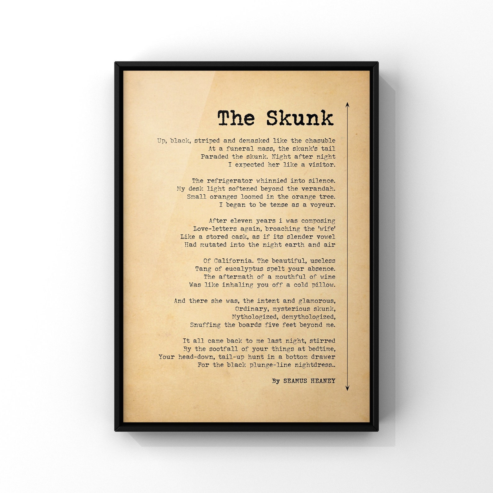 The Skunk Poem by Seamus Heaney Poster Print Relationship Etsy Hong Kong