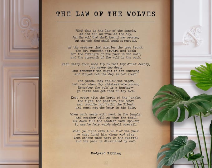 The Law of the Wolves Print - Rudyard Kipling, Jungle Book Nursery Decor