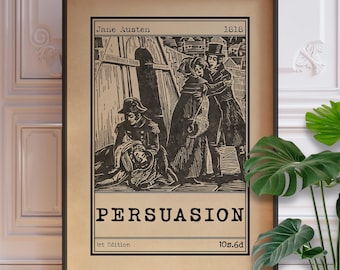 Persuasion Book Cover - Jane Austen Wall Art, Feminine Regency Decor