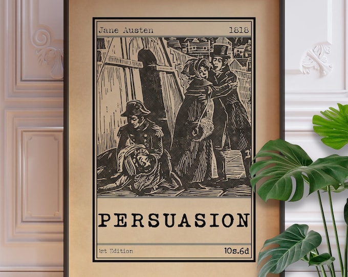 Persuasion Book Cover - Jane Austen Wall Art, Feminine Regency Decor