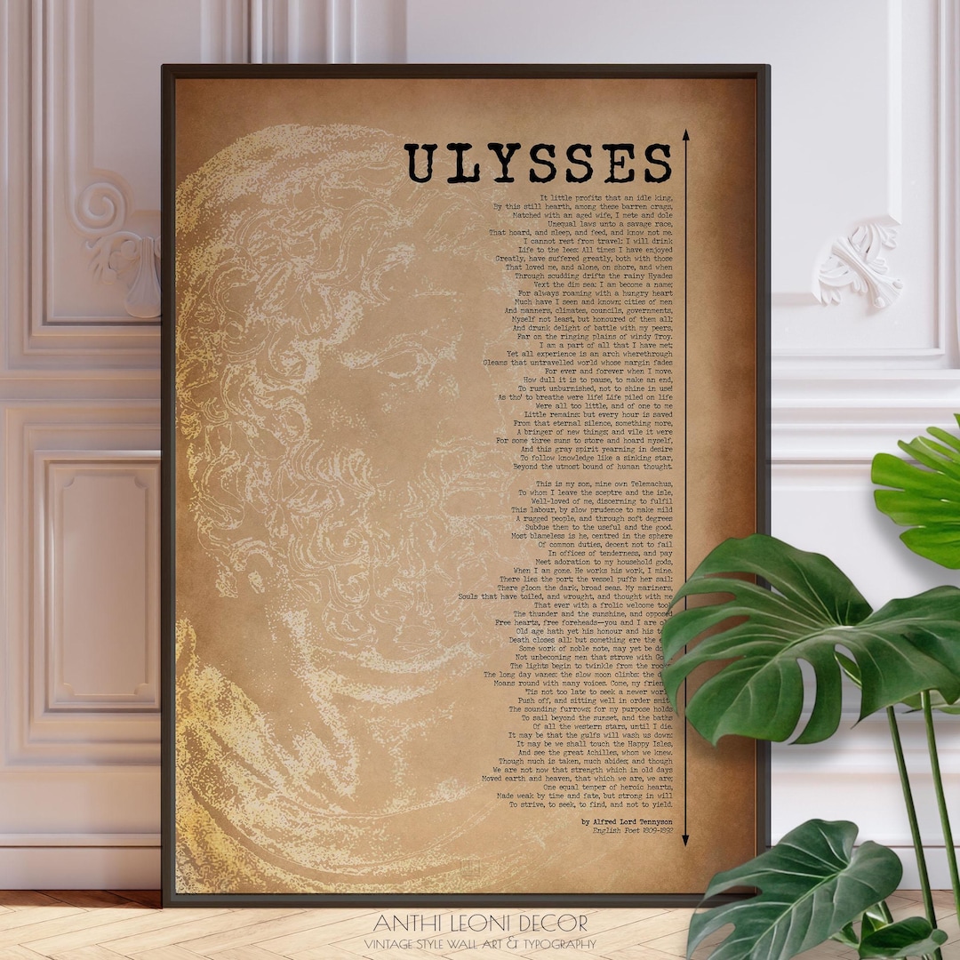 Ulysses Poem Print - Alfred Lord Tennyson Poetry (framed or