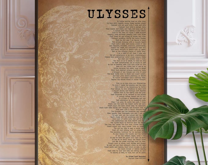 Ulysses Poem Print - Alfred Lord Tennyson Poetry (Framed or Unframed)