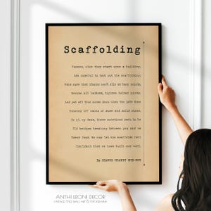 Scaffolding Poem Print Seamus Heaney Poster Love Poetry Antique Vintage Wall Art Decor About Building Trust and Relationships image 3