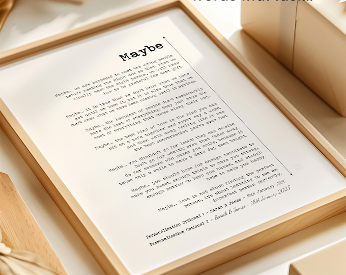 Soulmate Wedding Poem Poster - Minimalist Romantic Wall Art