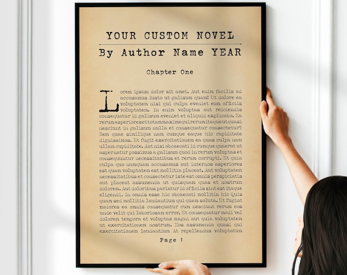 Custom Book Chapter Page Wall Art - Personalised Book Title Print, Book Lover Gift, Reading Nook or Library Decor, Framed or Unframed Poster