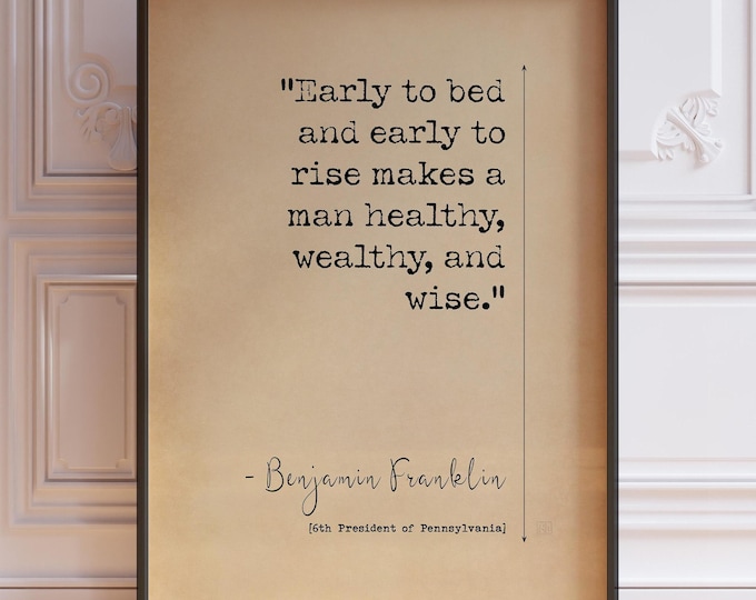 Benjamin Franklin Quote Print - Habits of Success Typography Wall Art