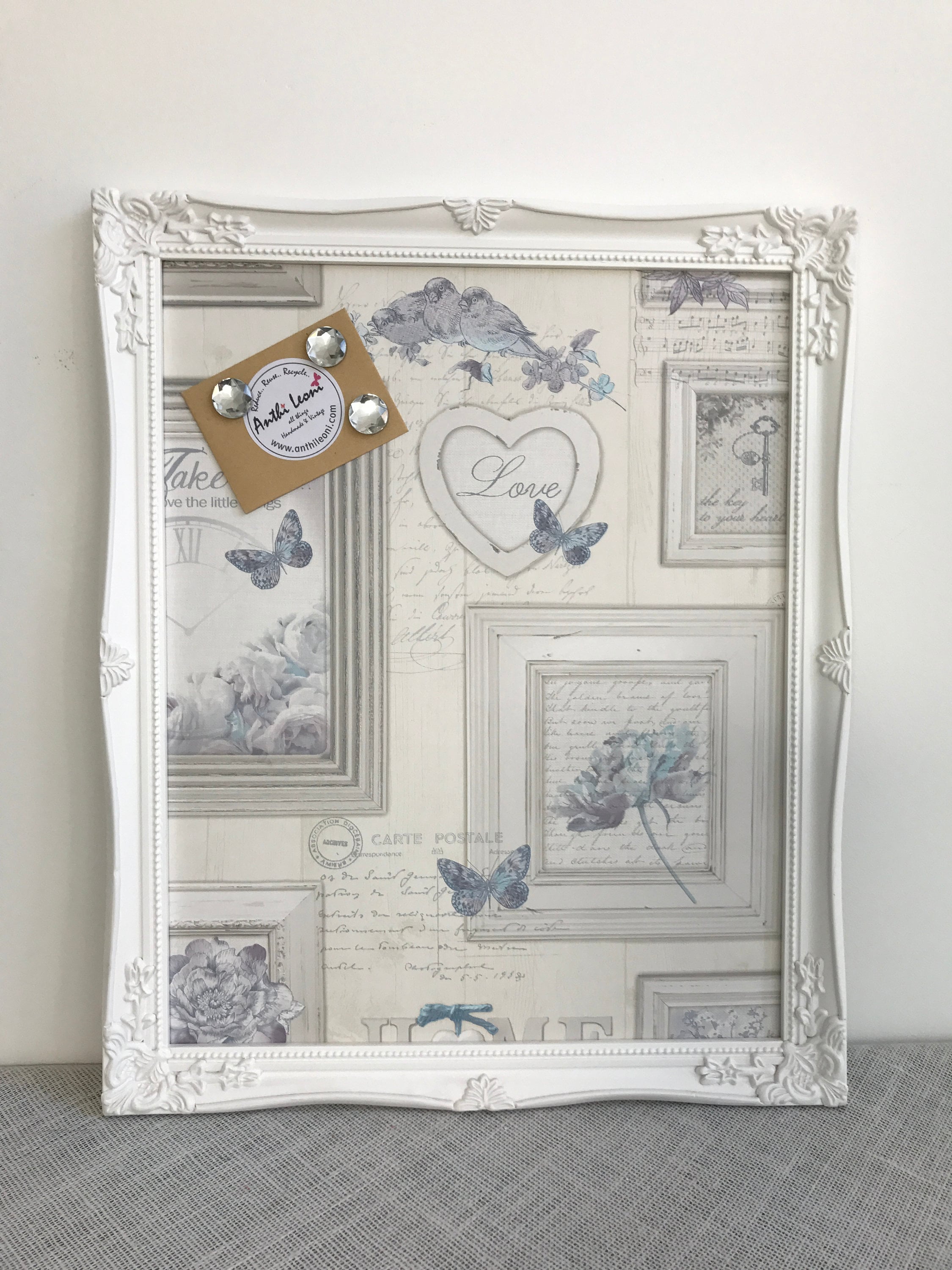 VISION BOARD WHiTE Framed Message Board