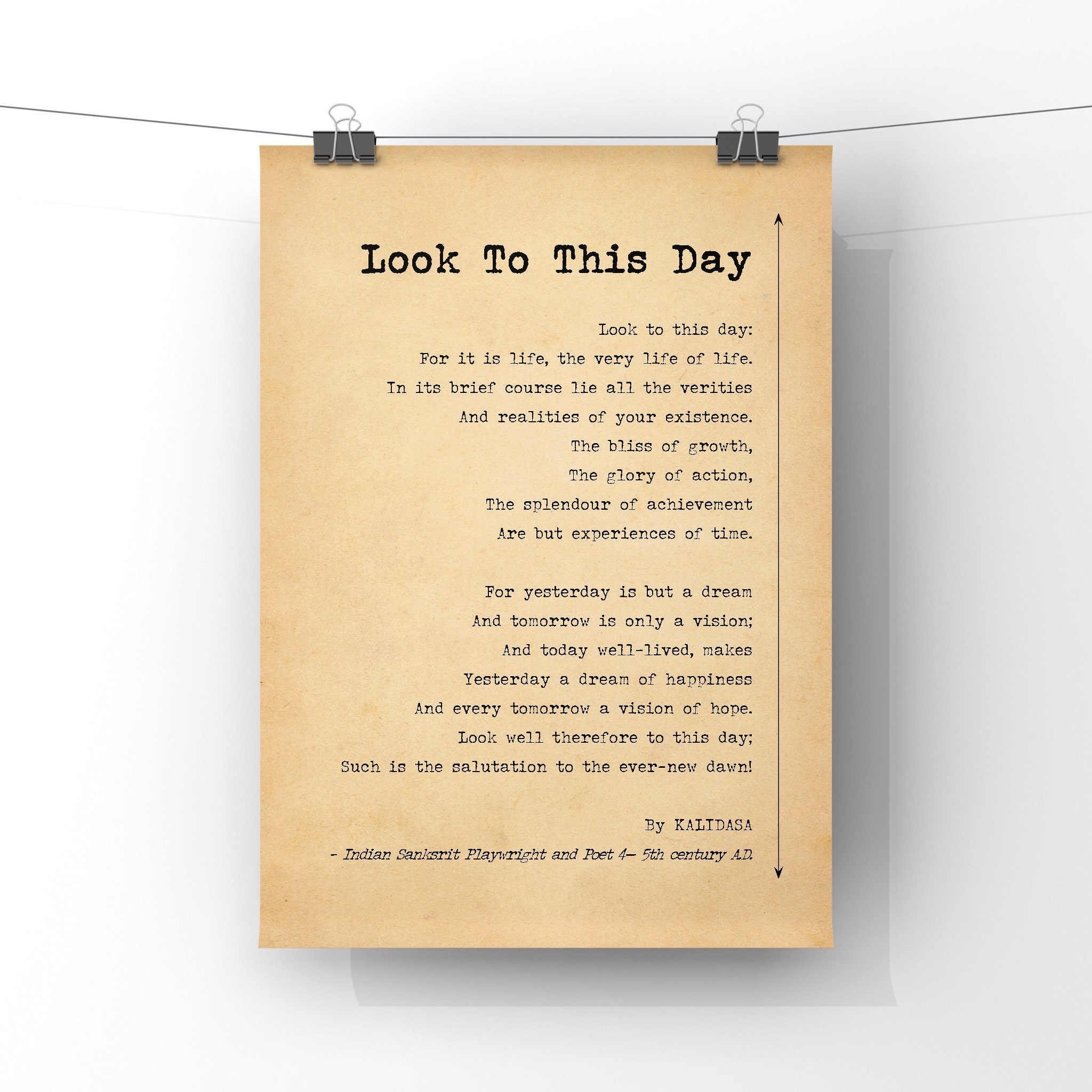 Look to this day by kalidasa poem print sun salutation poetry etsy canada