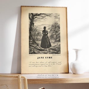 Jane Eyre Book Illustration Print - Charlotte Bronte Wall Art Poster, Reading Corner Decor, Framed or Unframed Literary Gift image 2