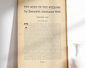 Wind In The Willows Book Page Print, Vintage Nursery Decor, Framed or Unframed Poster