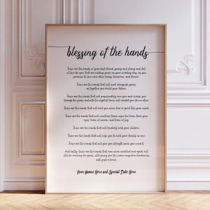 Blessing of the Hands Wedding Reading Poem in Script Font, Handfasting Vows Wedding Ceremony Poetry, Marriage Service Print | PRINTED