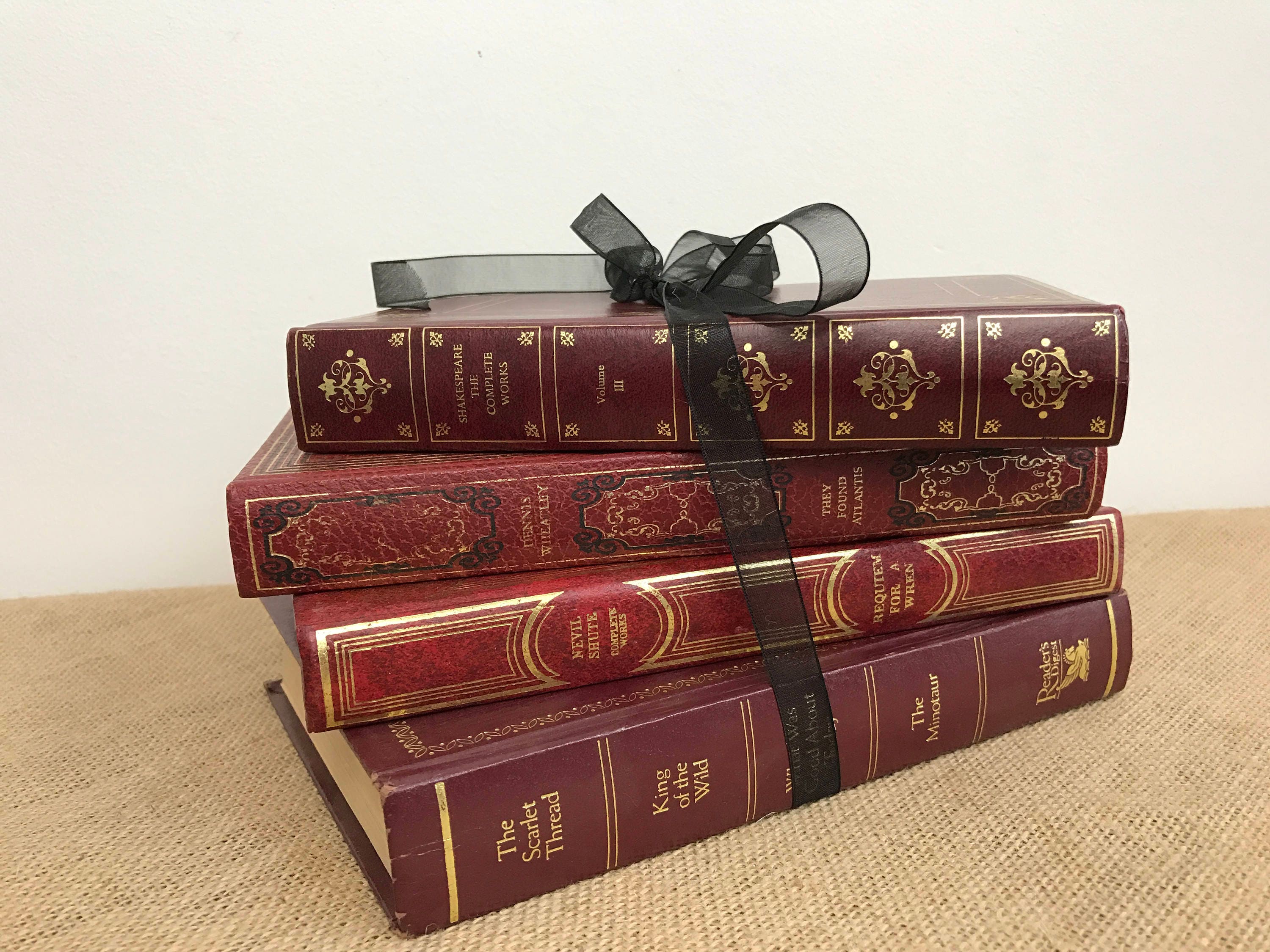 Red And Gold Books Junk Journal Books Old Books Decoration