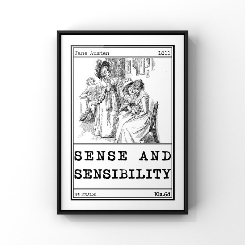Sense and Sensibility Book Cover Art Illustration Poster Etsy