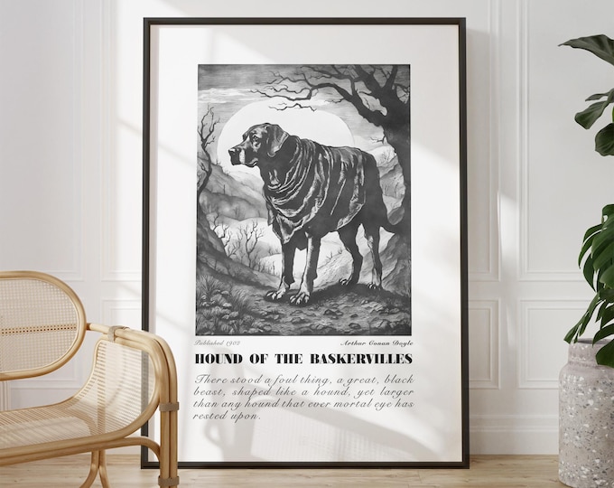 Hound of the Baskervilles Print - Sherlock Holmes Book Nook Art