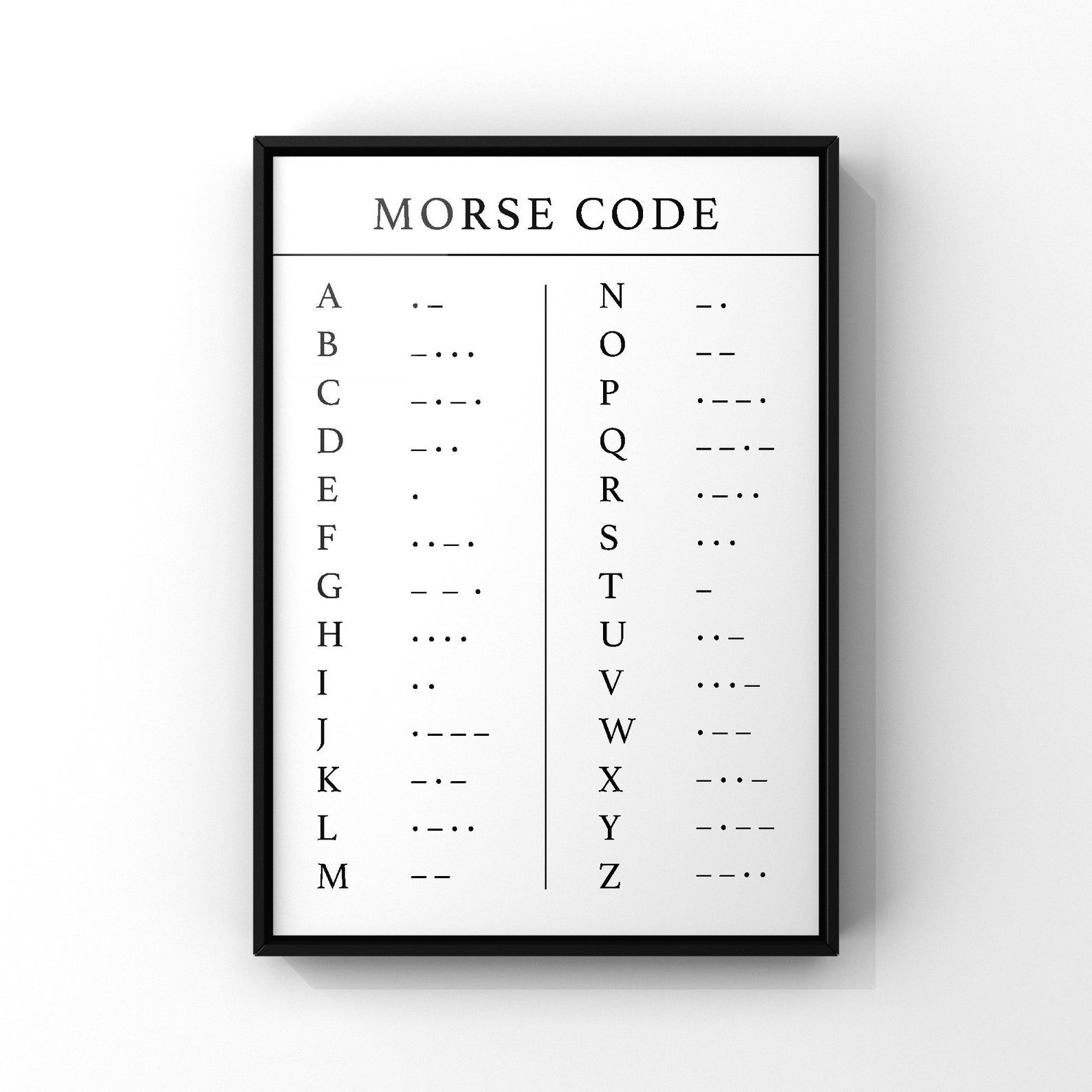 Morse Code Alphabet Chart Poster Print Sailing Signalling | Etsy