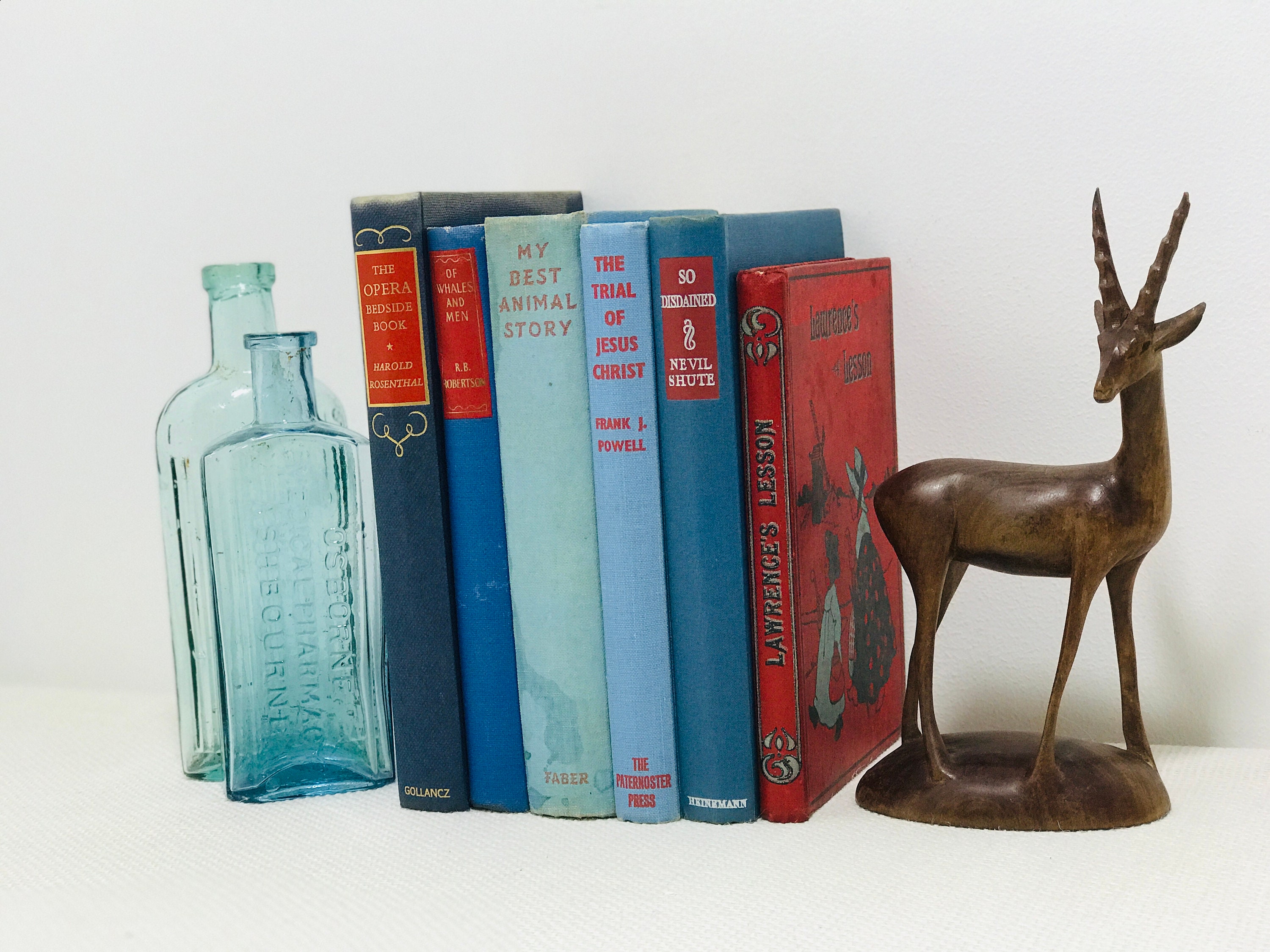 Blue and Red Home Decor Book Collection Decorative Red and Etsy