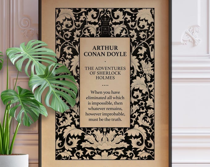 Sherlock Holmes Book Cover Art Print - Vintage Literary Mystery