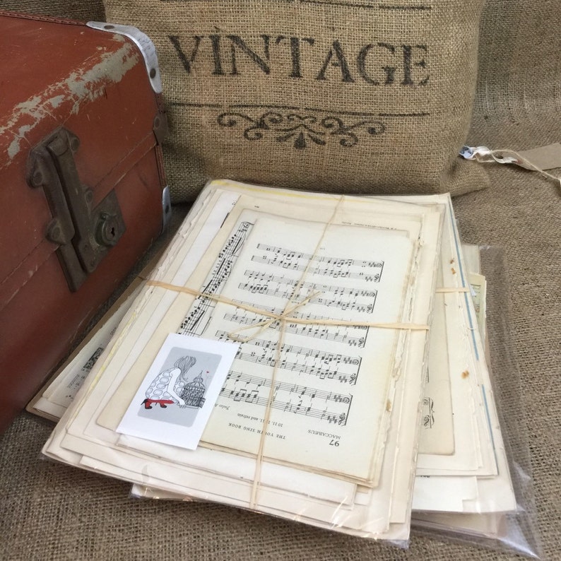 Song Paper Scrapbooking 4 for 3 Pack Promo Music Note Paper Decoupage Music Sheet 4 Pack Sheet Music Bundle Scrap Book Paper