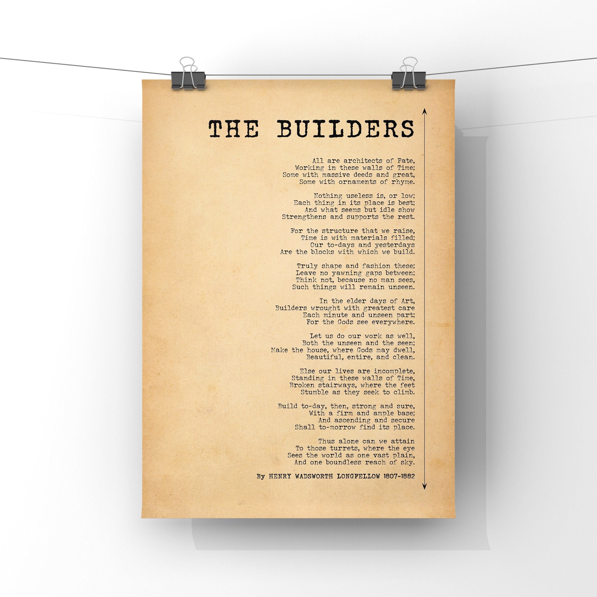 The Builders Poem by Henry Wadsworth Longfellow Poster Print - Etsy ...