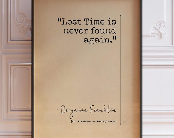 Benjamin Franklin Quote Poster - Vintage Style Typography Wall Art
