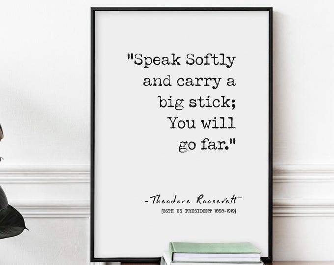 Theodore Roosevelt Quote Print - Motivational Office Wall Art