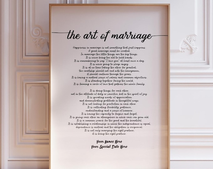 Wedding Vows Poem Print - Marriage Ceremony Wall Art