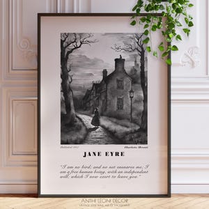 Jane Eyre Quote  Book Page Print by Charlotte Bronte Wall Art Poster | Literary Gift For Reading Corner Decor | PRINTED FRAME OPTIONS