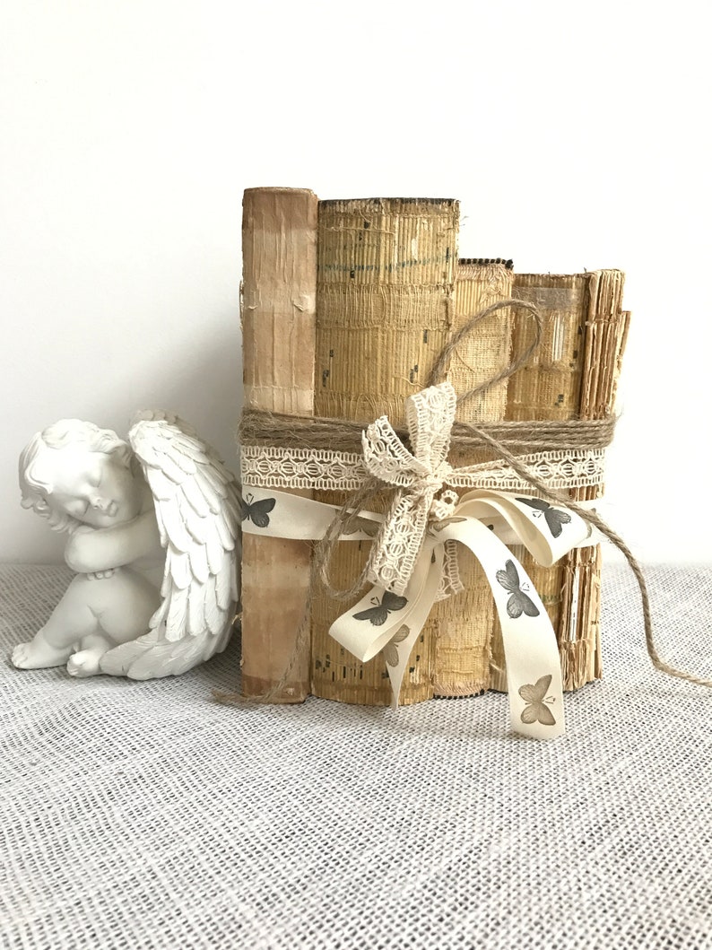 Rustic Book Decor Old Books Decor Shabby Chic Books Etsy