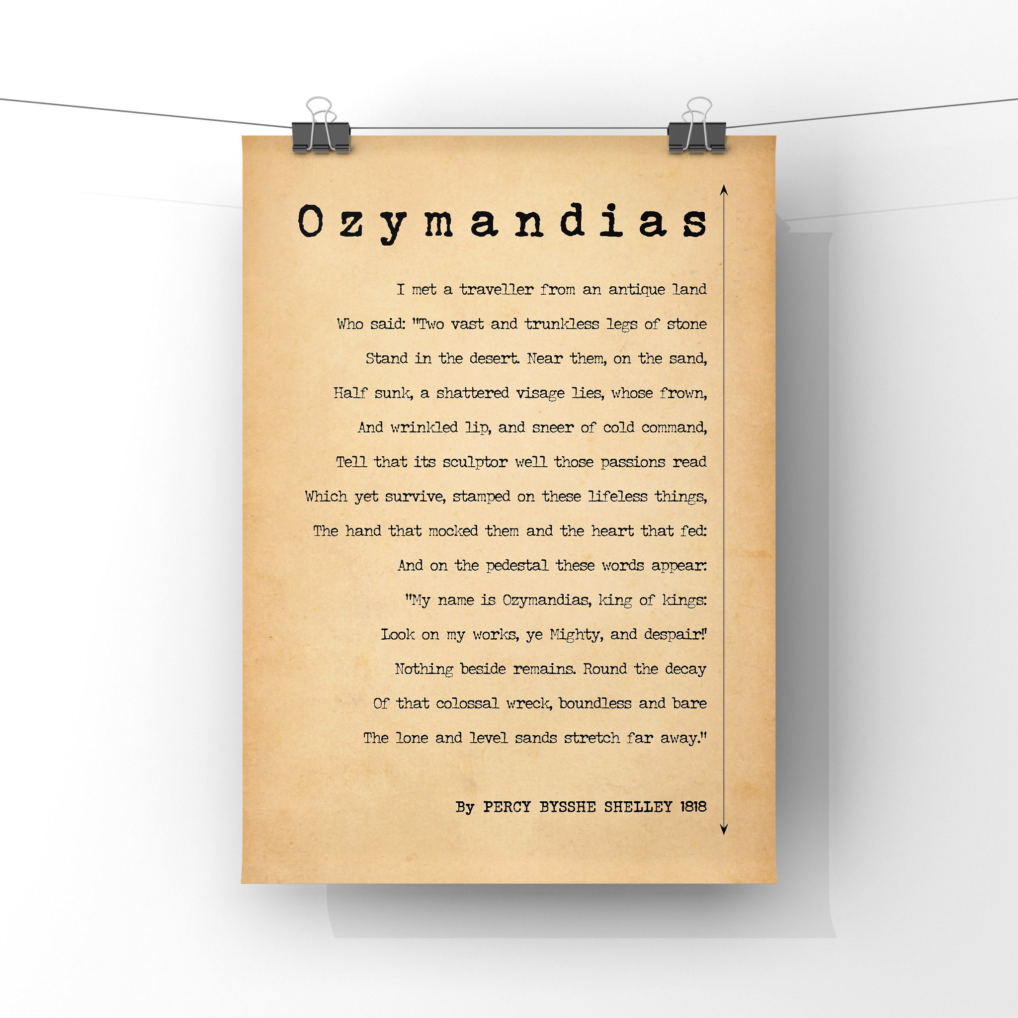 Ozymandias Poem By Percy Shelley Poster Print King Of Kings Etsy