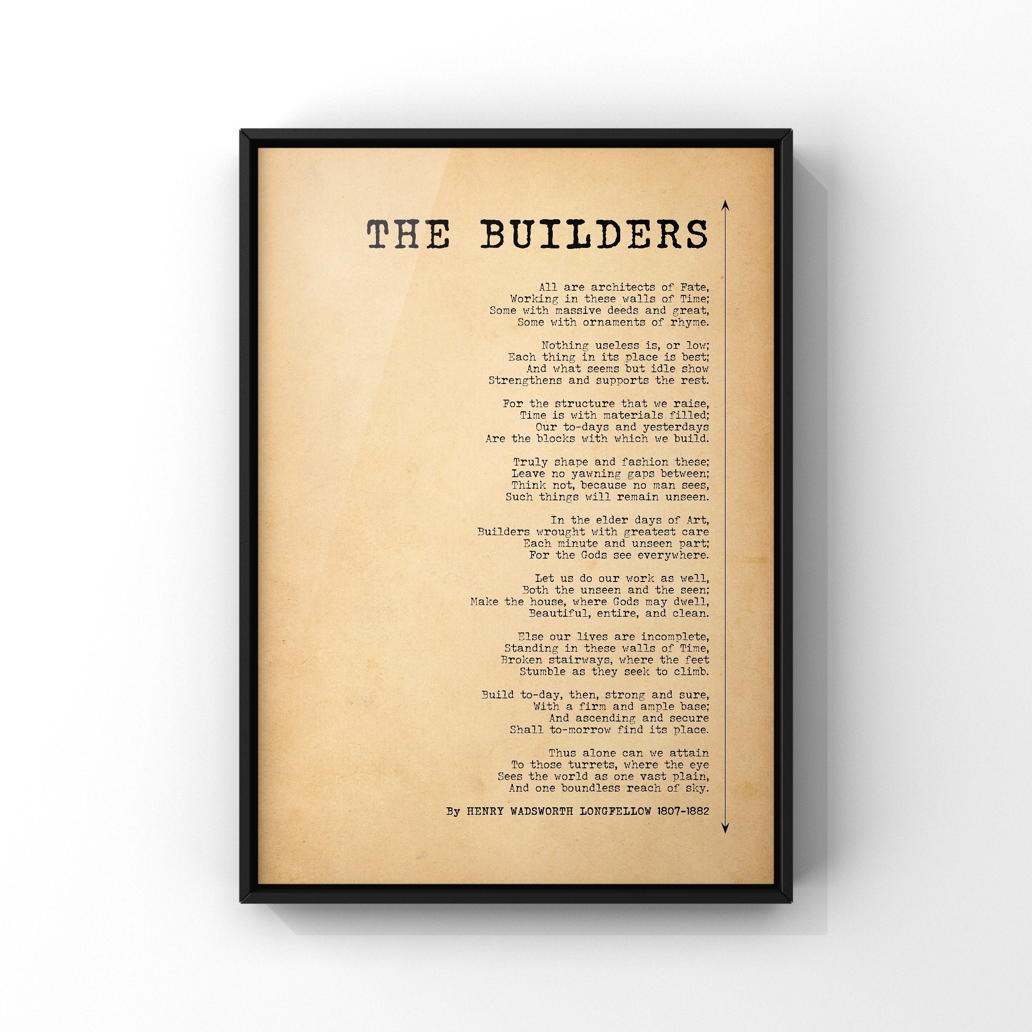 The Builders Poem by Henry Wadsworth Longfellow Poster Print photo