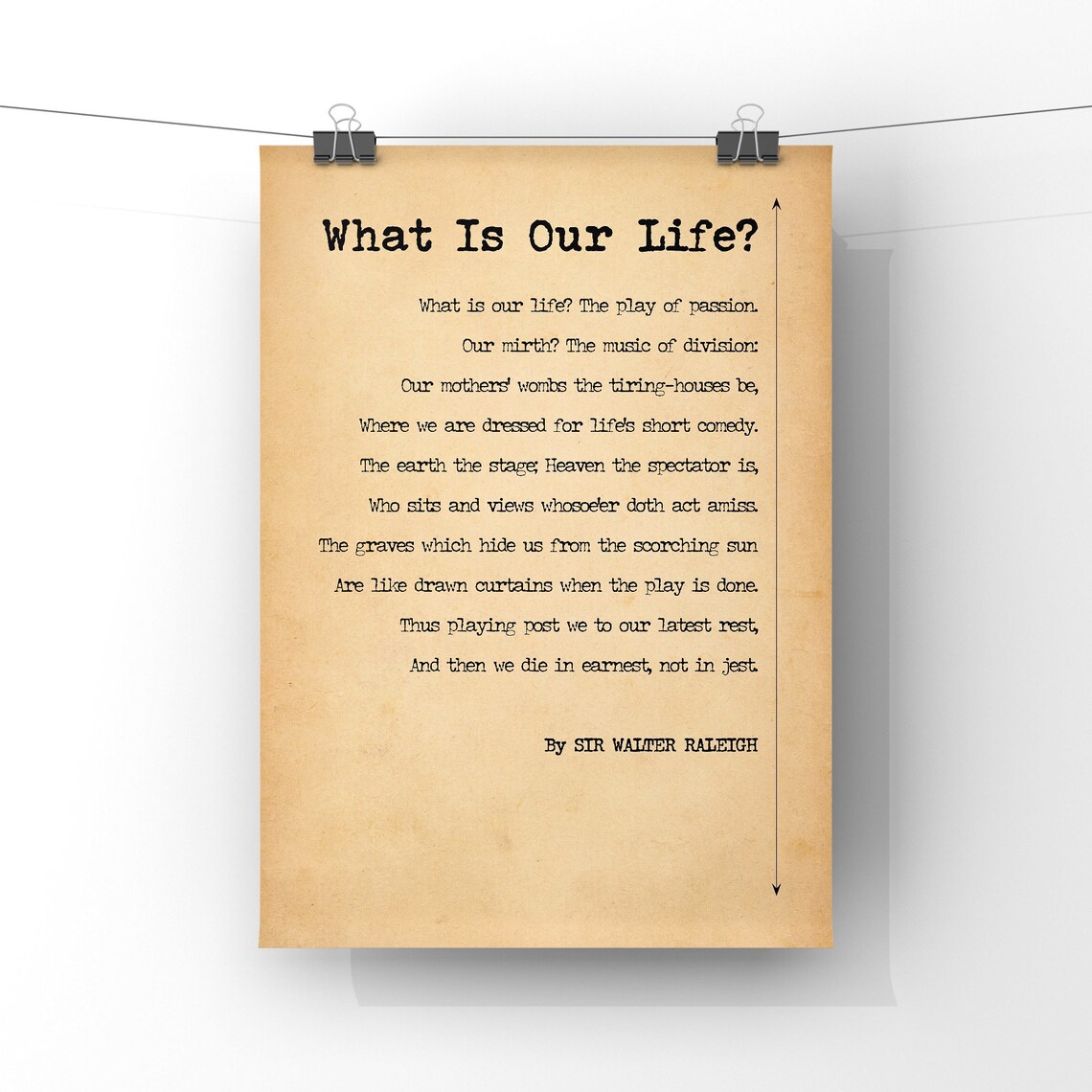 What is Our Life Poem by Sir Walter Raleigh Poster Print Etsy UK