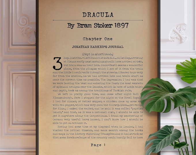 Dracula Art Print - Bram Stoker Gothic Novel - Framed or Unframed