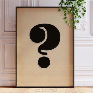 Question Mark Wall Art - Question Mark Sign Picture - Vintage Punctuation Marks Symbols Poster - Gallery Home And Office Decor | PRINTED