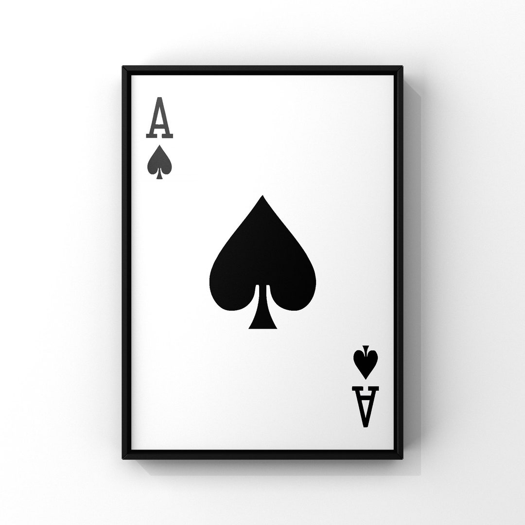 Ace Of Spades Playing Card Wall Art Print Spades Card Deck Poster 