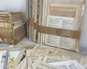 Decoupage Craft Papers | Vintage Book Pages | Dictionary Pages | Old Book Pages | Vintage Paper Pack | Book Pages | Sheet Music