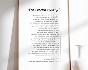 WB Yeats 'The Second Coming' Poem Print - Literary Wall Art Poster