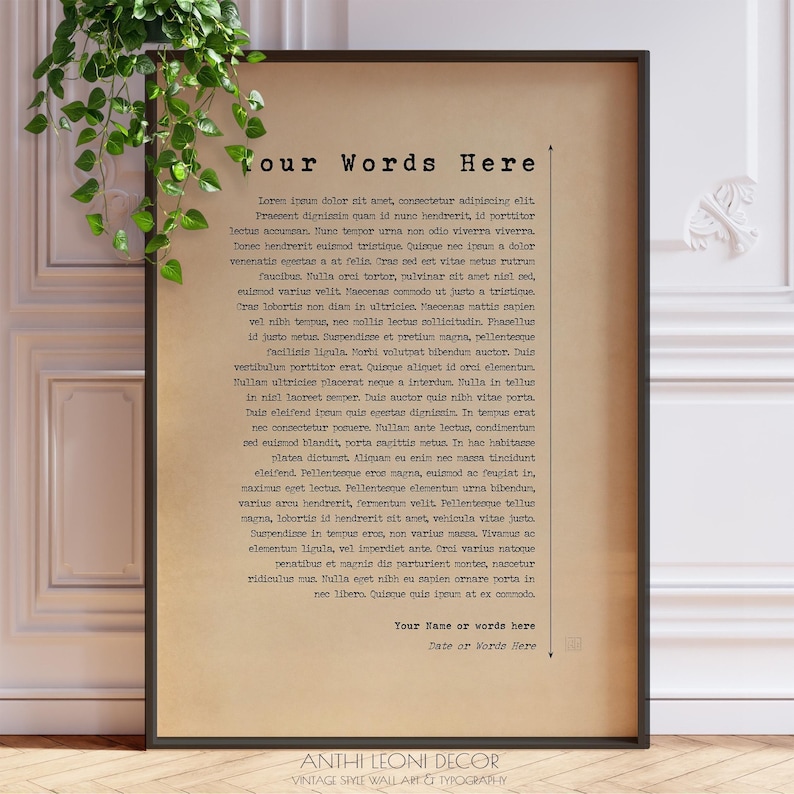 Custom Poem Print Personalised Text Choose Your Poetry Words Here custom-poem-print-personalised-text-choose-your-poetry-words-here