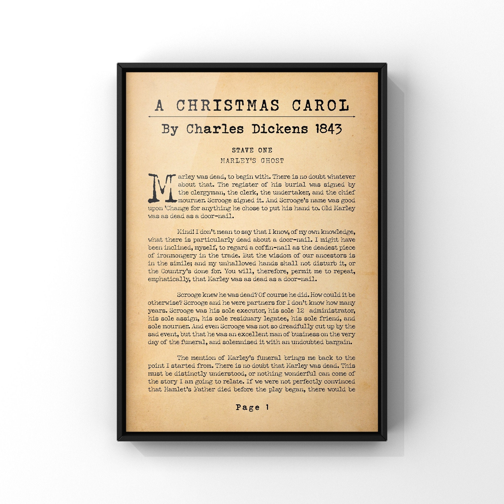 A Christmas Carol by Charles Dickens Book Page Print Classic - Etsy