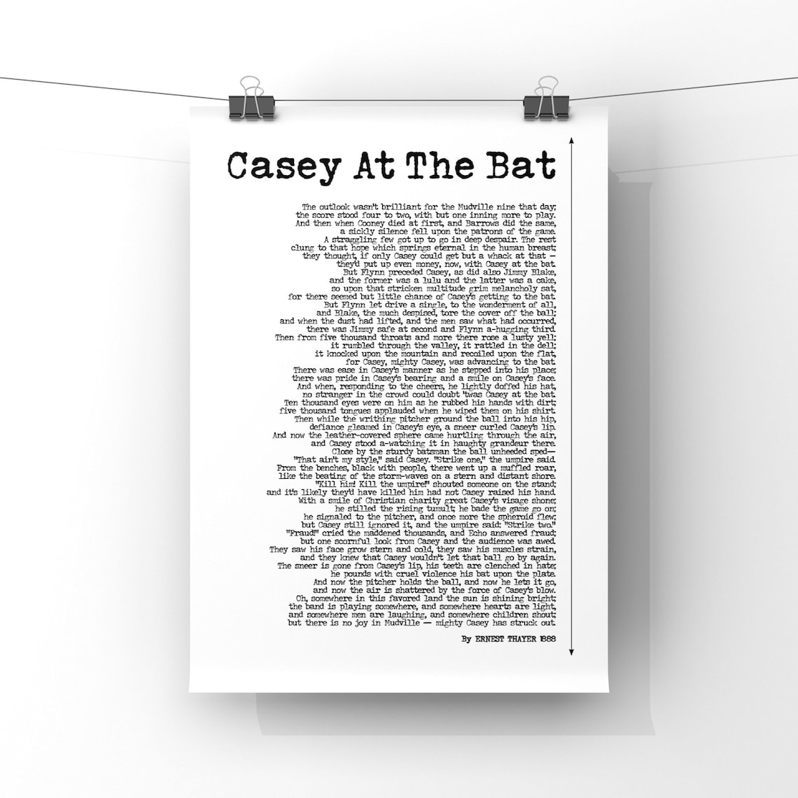 Casey At The Bat Poem Poster
